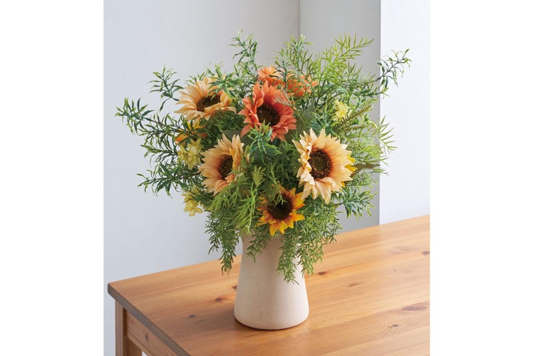 サンフラワー＆グリーン置アレンジ