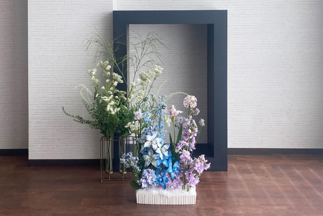 草花の投げ入れアレンジ