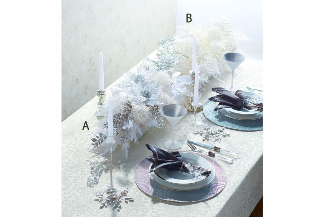 ホワイトクリスマス　テーブル装飾A