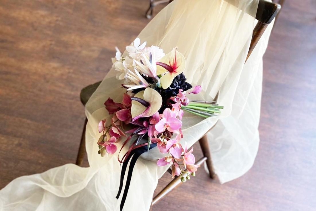 Anthurium & orchid Artificial flower bouquet