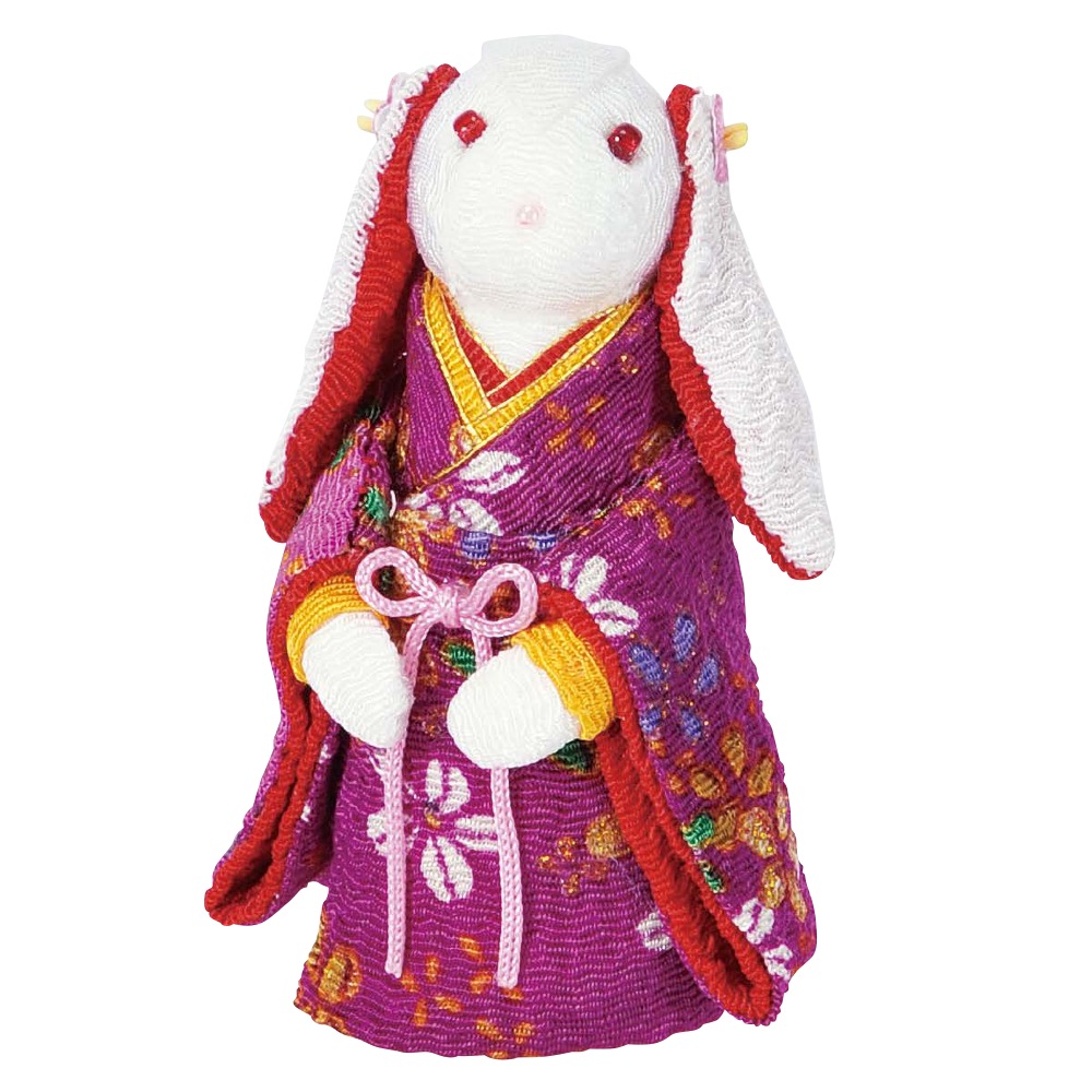 縮緬うさぎ＊座人形Ａ 縮緬うさぎ＊座人形A